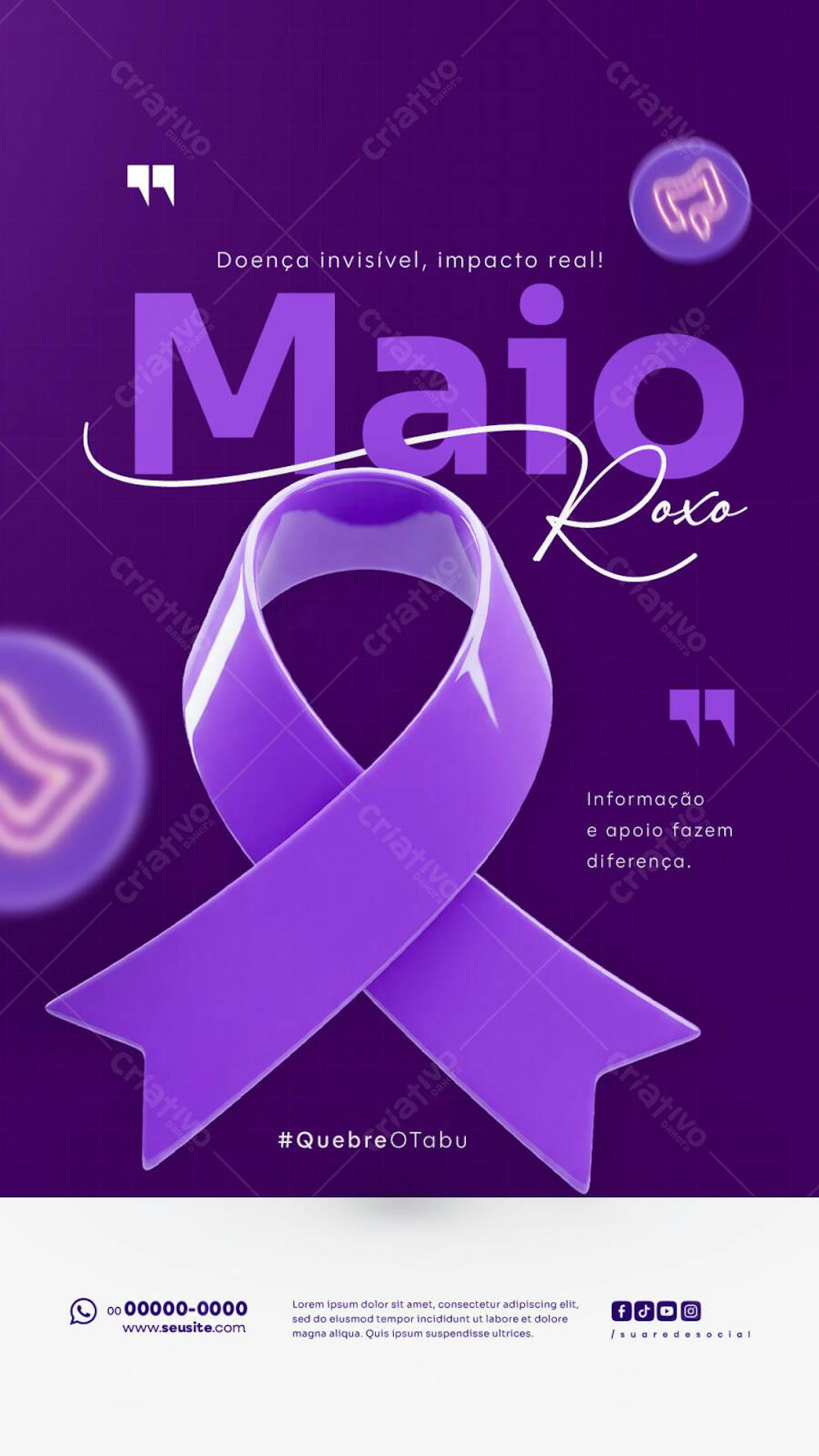 Maio Roxo Campanha mês de conscientização sobre Doenças Inflamatórias Intestinais Story (6)