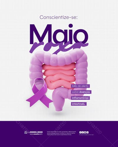 Maio Roxo Campanha mês de conscientização sobre Doenças Inflamatórias Intestinais Feed (2)