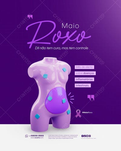 Maio Roxo Campanha mês de conscientização sobre Doenças Inflamatórias Intestinais Feed (1)