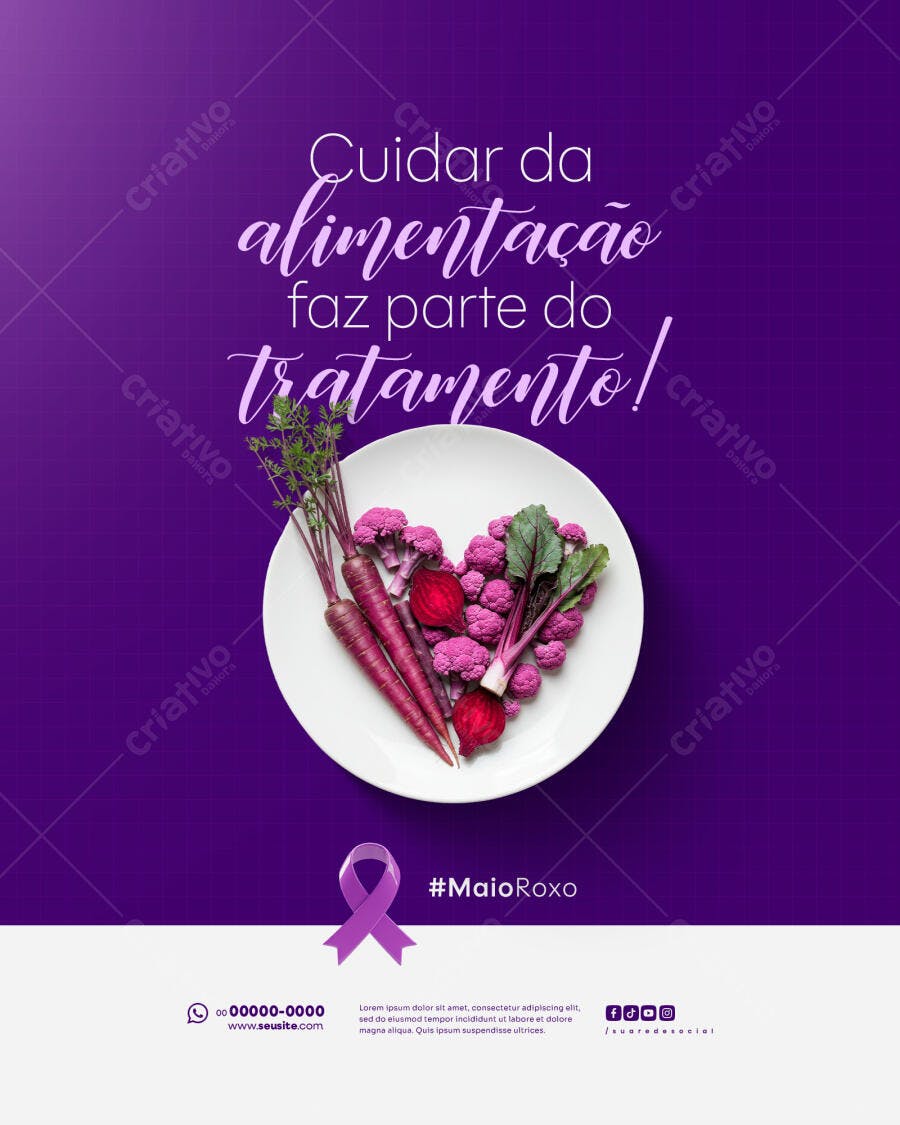Post para Maio Roxo PSD Editável