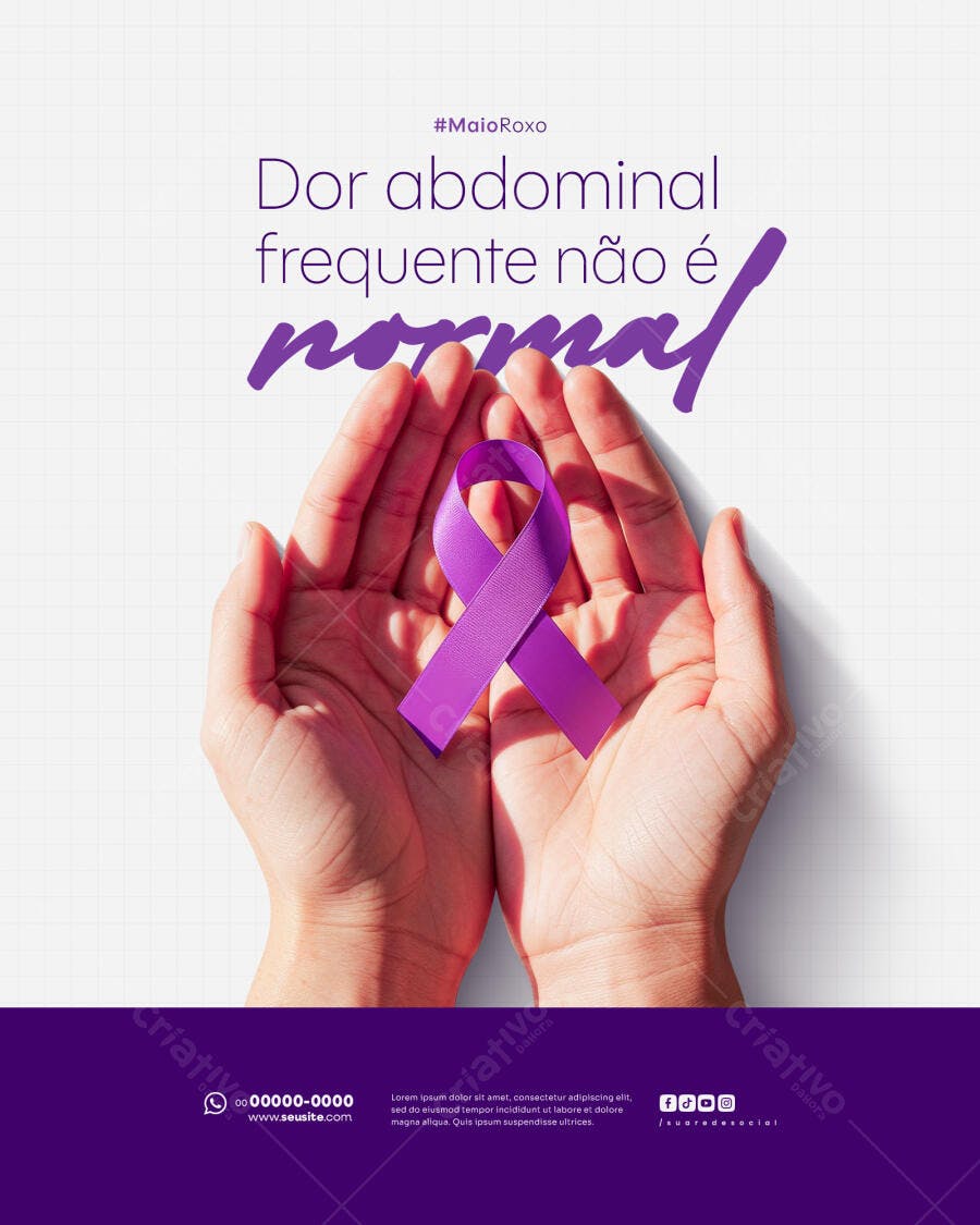Post para o Maio Roxo PSD Editável