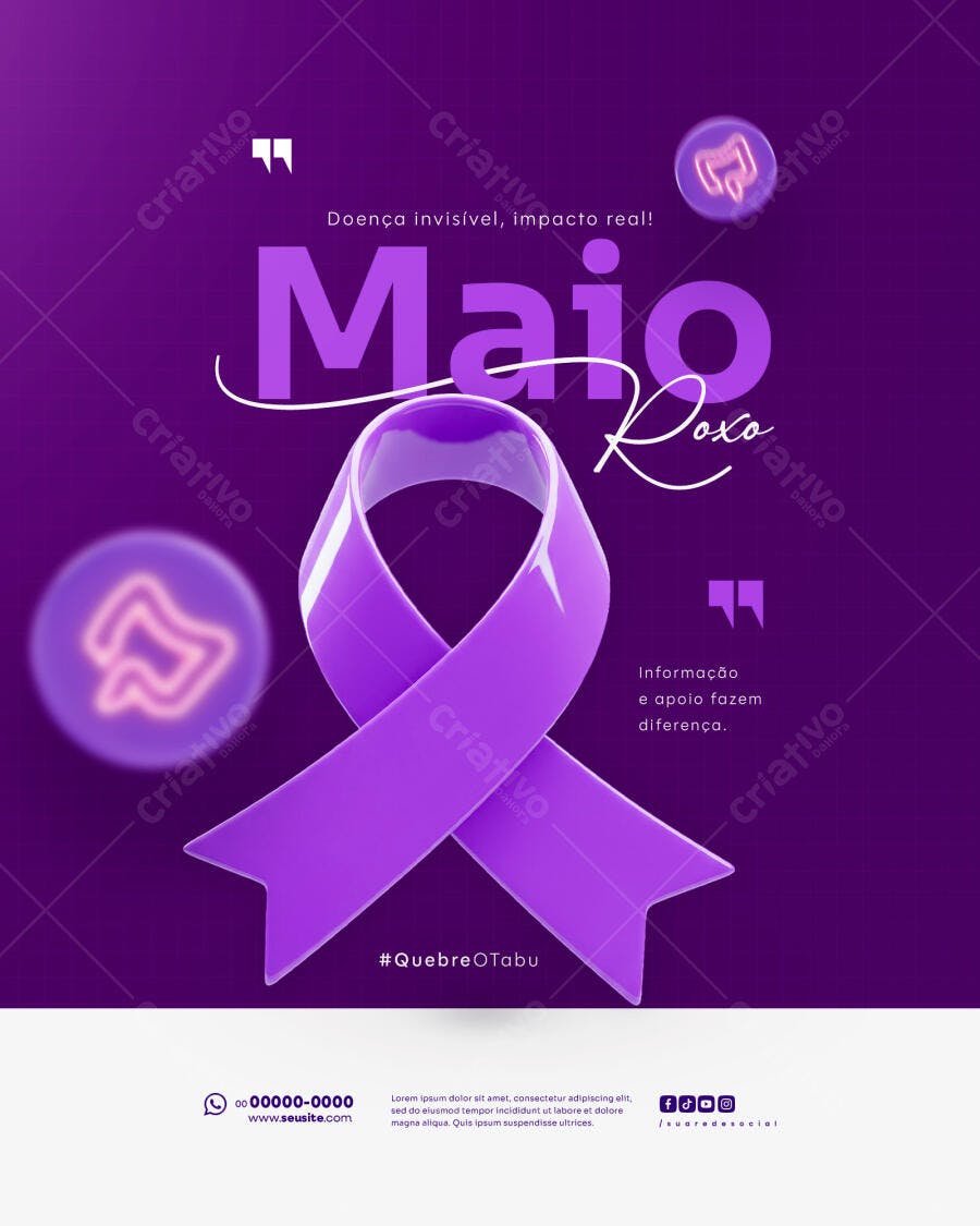 Post para o Maio Roxo PSD Editável