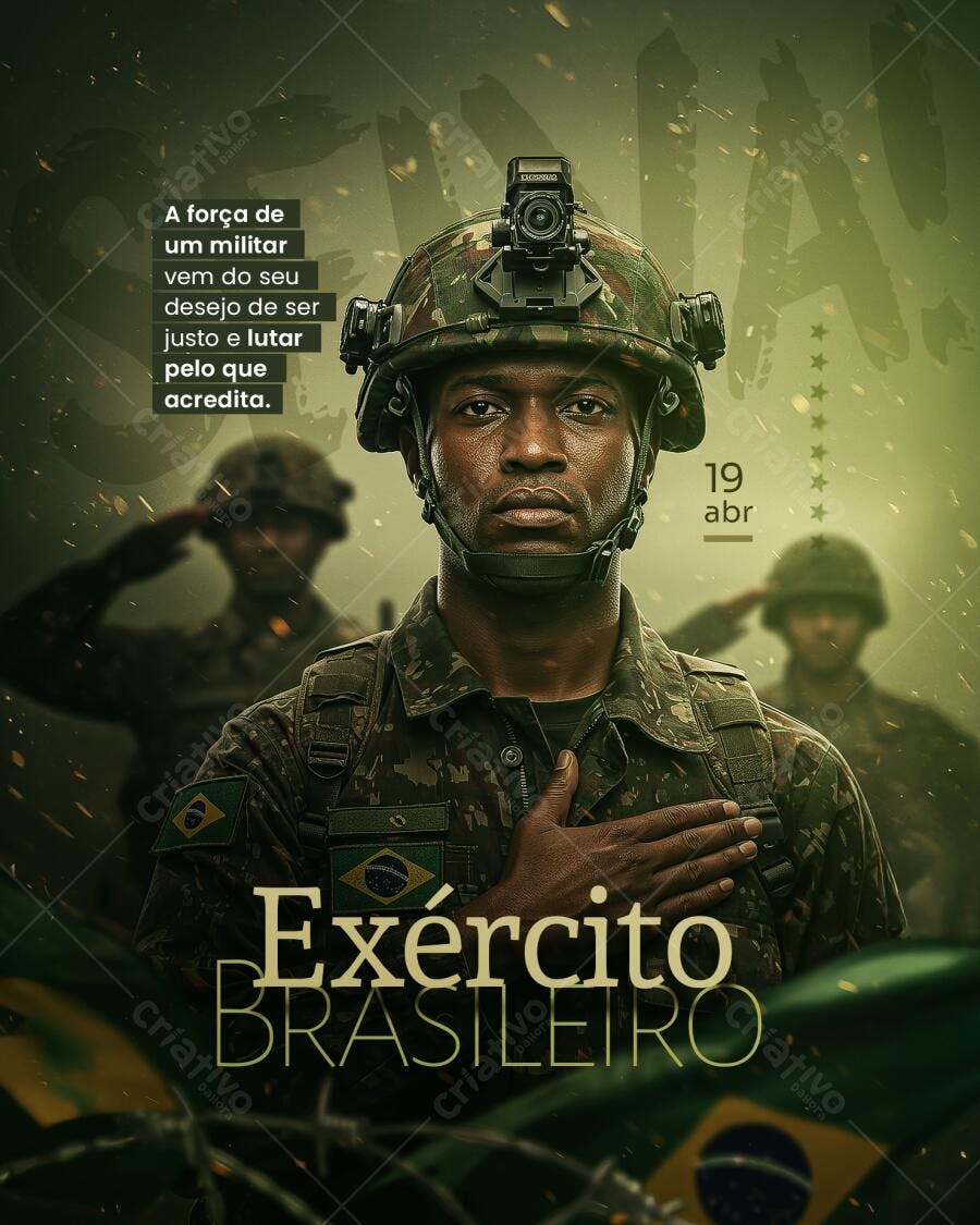 Flyer Dia do Exército Brasileiro PSD Editável
