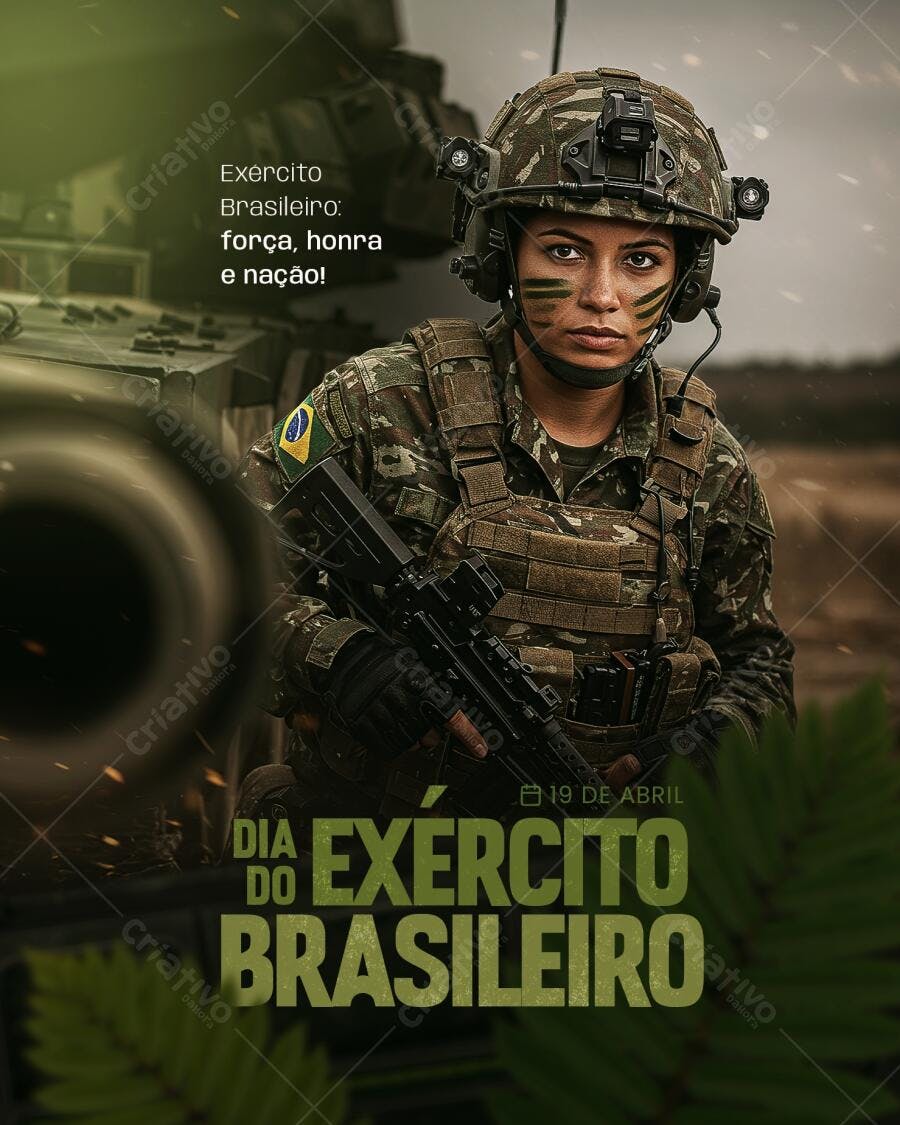 PSD para o Dia do Exército Brasileiro - 19 de Abril PSD Editável