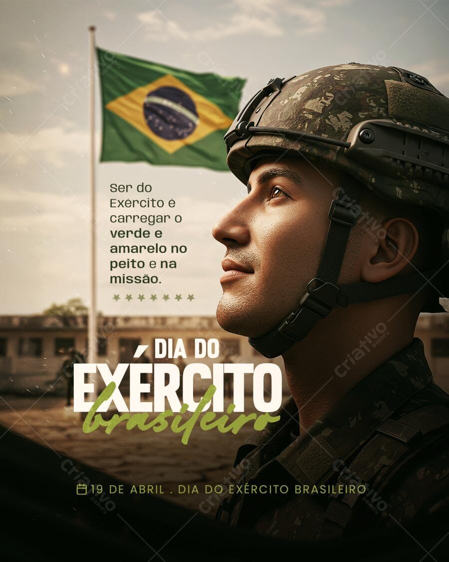 Postagem Dia do Exército Brasileiro PSD Editável