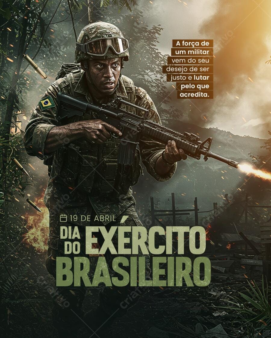 Flyer Dia do Exército Brasileiro PSD Editável