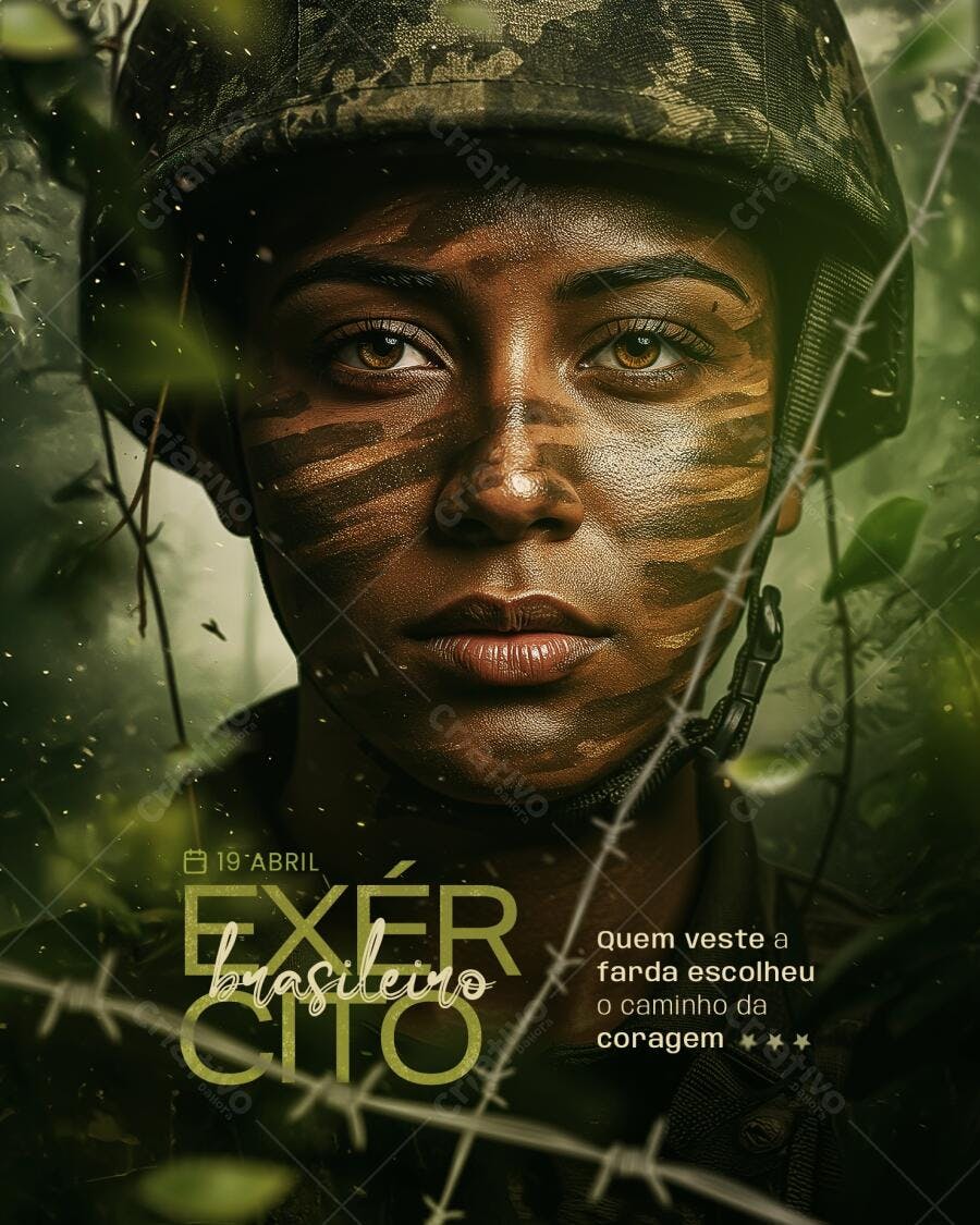 Flyer Dia do Exército Brasileiro PSD Editável