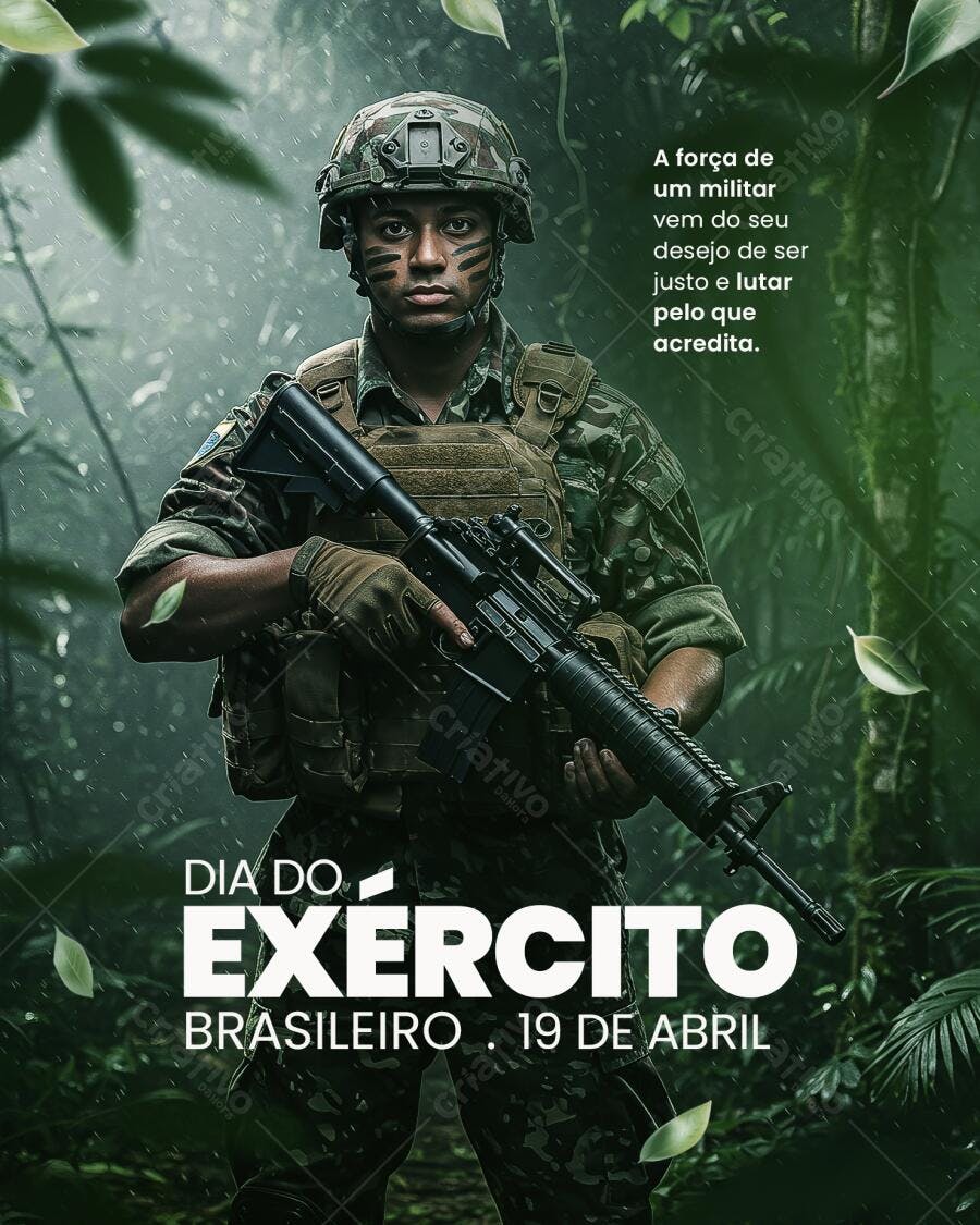 Postagem Dia do Exército Brasileiro PSD Editável