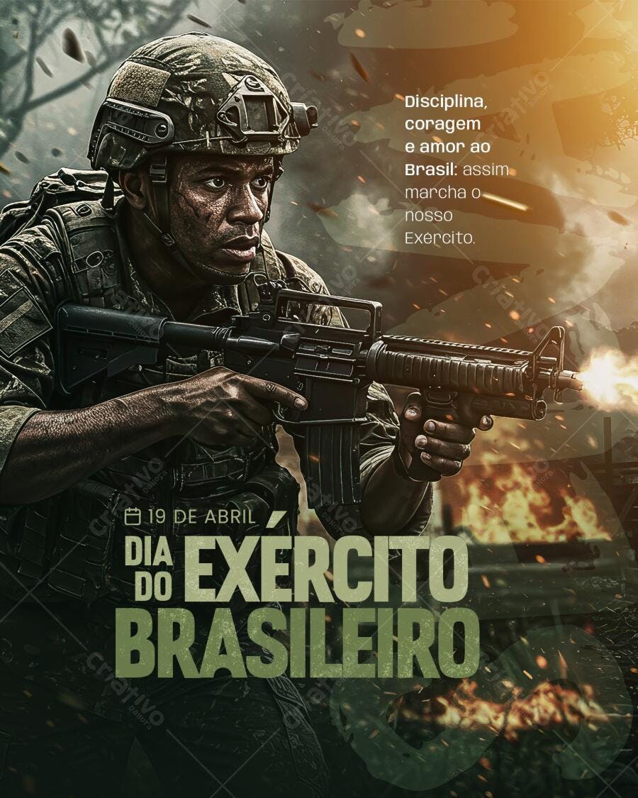 Flyer Dia do Exército Brasileiro PSD Editável