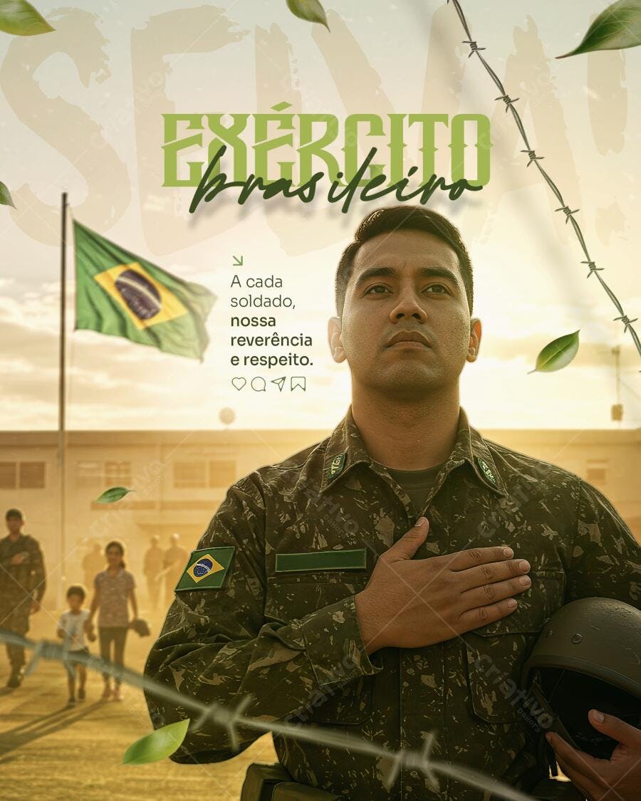 Postagem Dia do Soldado PSD Editável