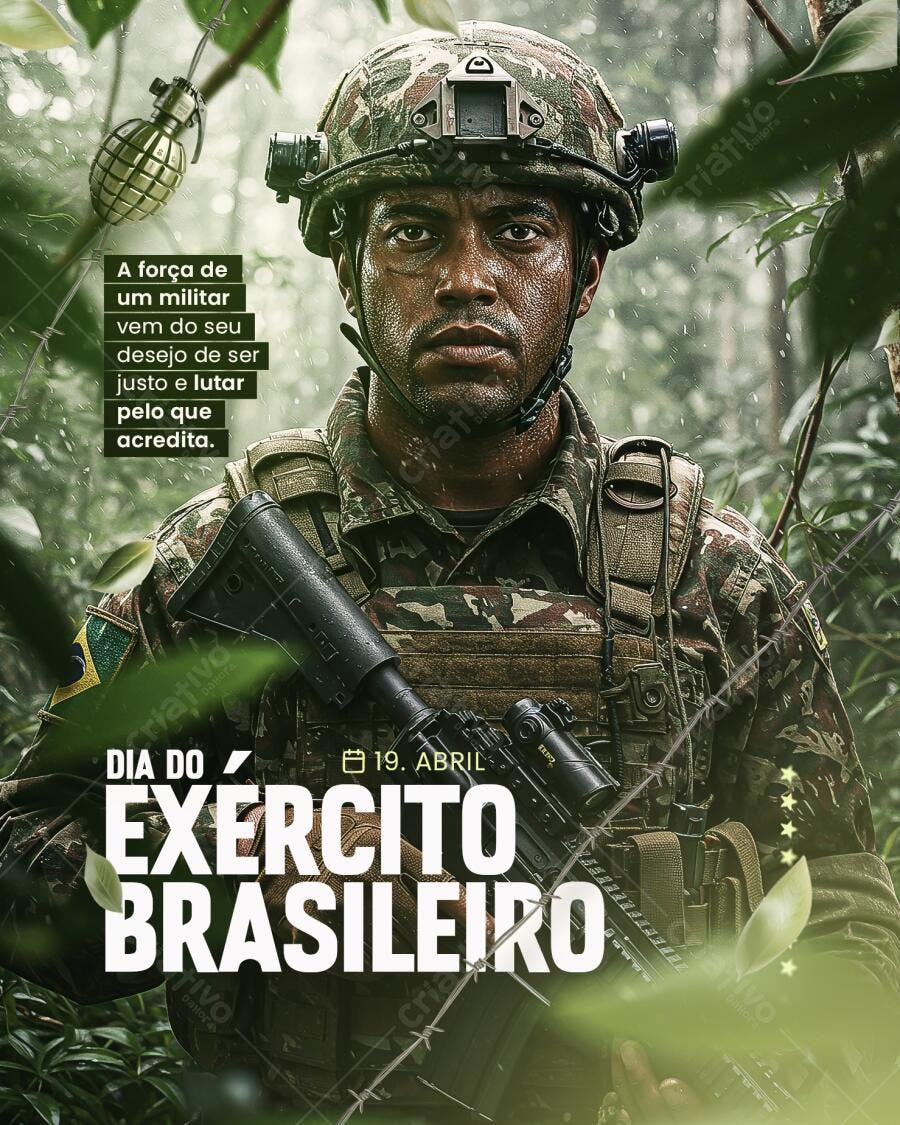 Post para o Dia do Exército Brasileiro PSD Editável