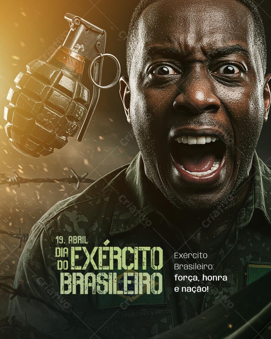 Flyer Dia do Exército Brasileiro PSD Editável