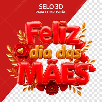 Selo vermelho com folhas
