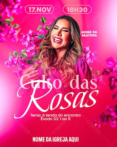 FLYER GOSPEL CULTO DE MULHERES