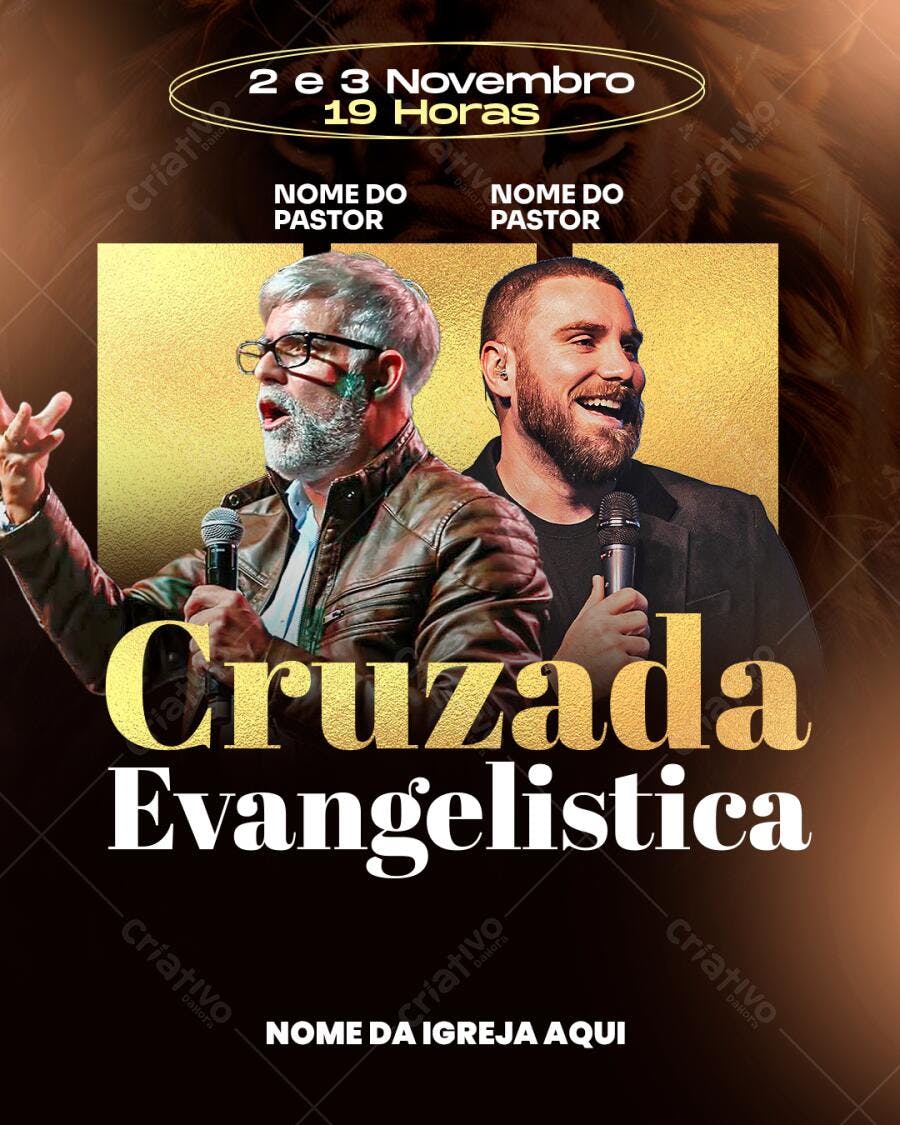 Flyer para Cruzada Evangelística PSD Editável