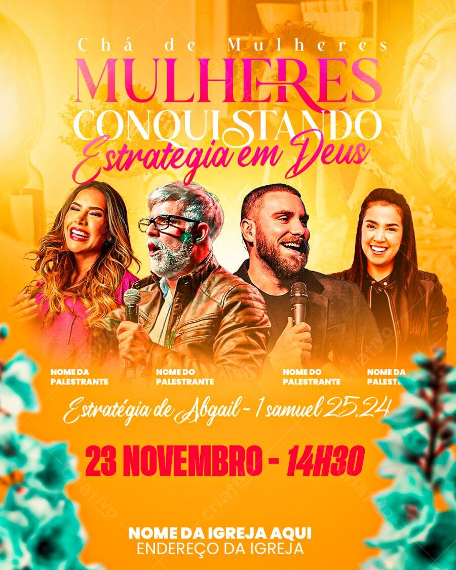 Flyer Chá de Mulheres PSD Editável