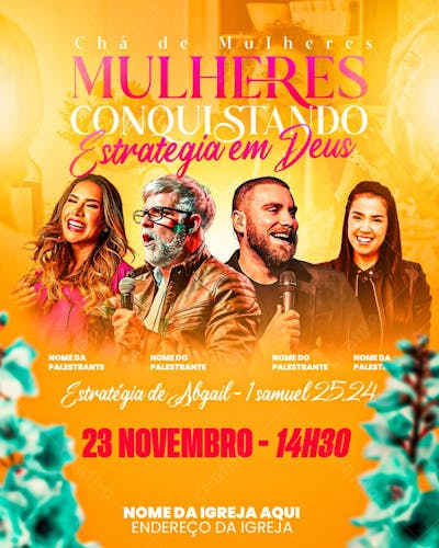 FLYER GOSPEL EVENTO DE MULHERES
