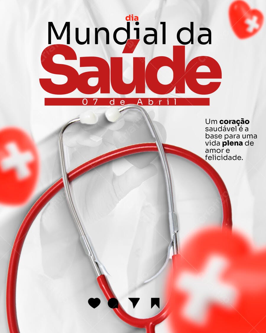 Flyer Dia Mundial da Saúde 07 de Abril PSD Editável
