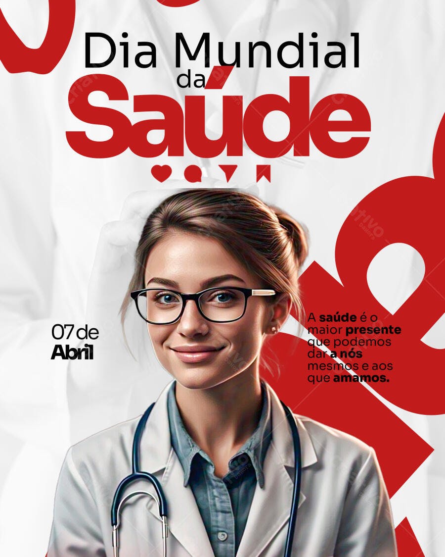 Flyer Dia Mundial da Saúde 07 de Abril PSD Editável