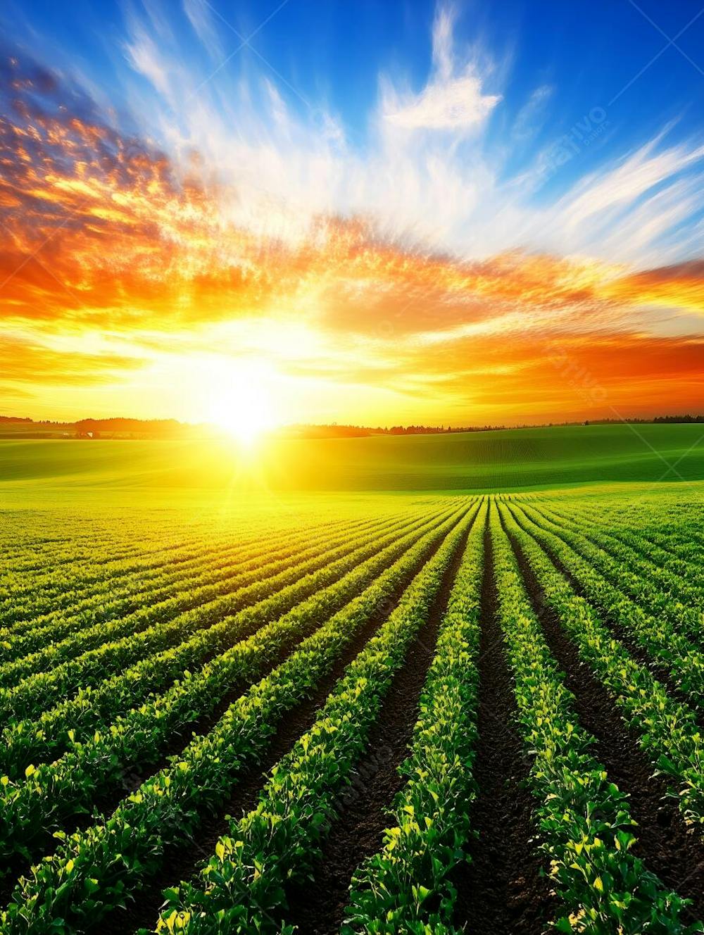 fazenda com um pôr do sol (2)