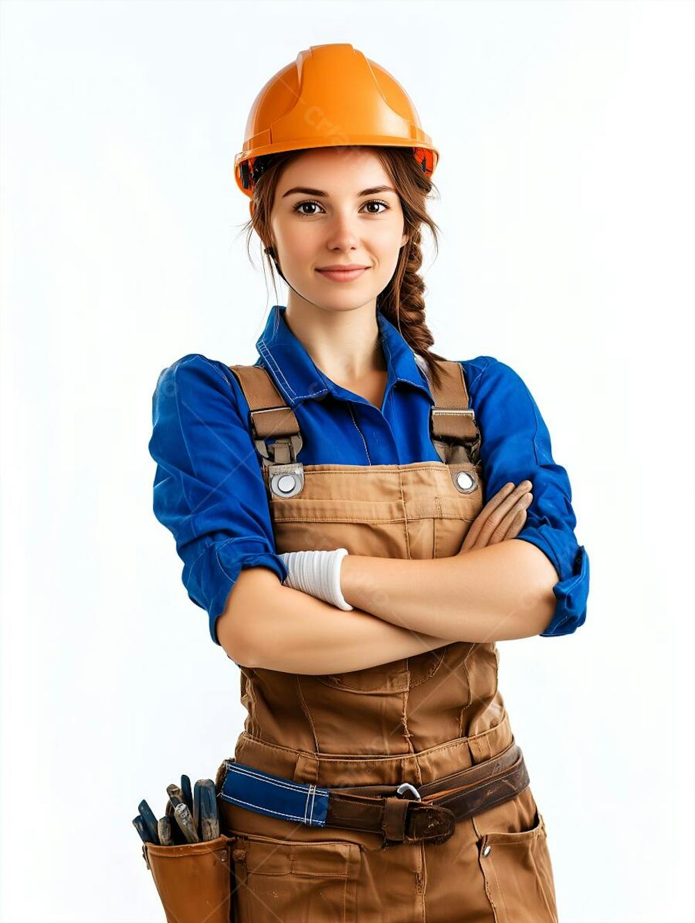 Uma mulher operaria usando roupa de trabalho (4)