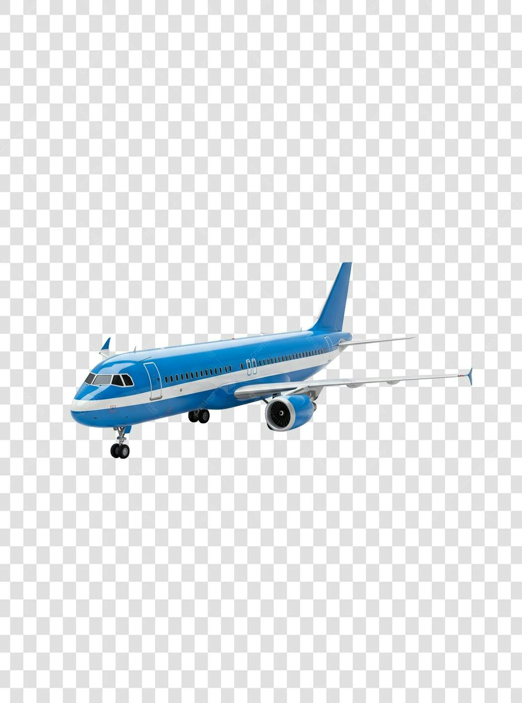 PNG Avião Azul para Banner de Viagem com fundo transparente
