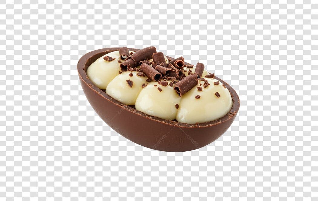 Mockup Ovo de Páscoa Chocolate e Creme PNG com fundo transparente