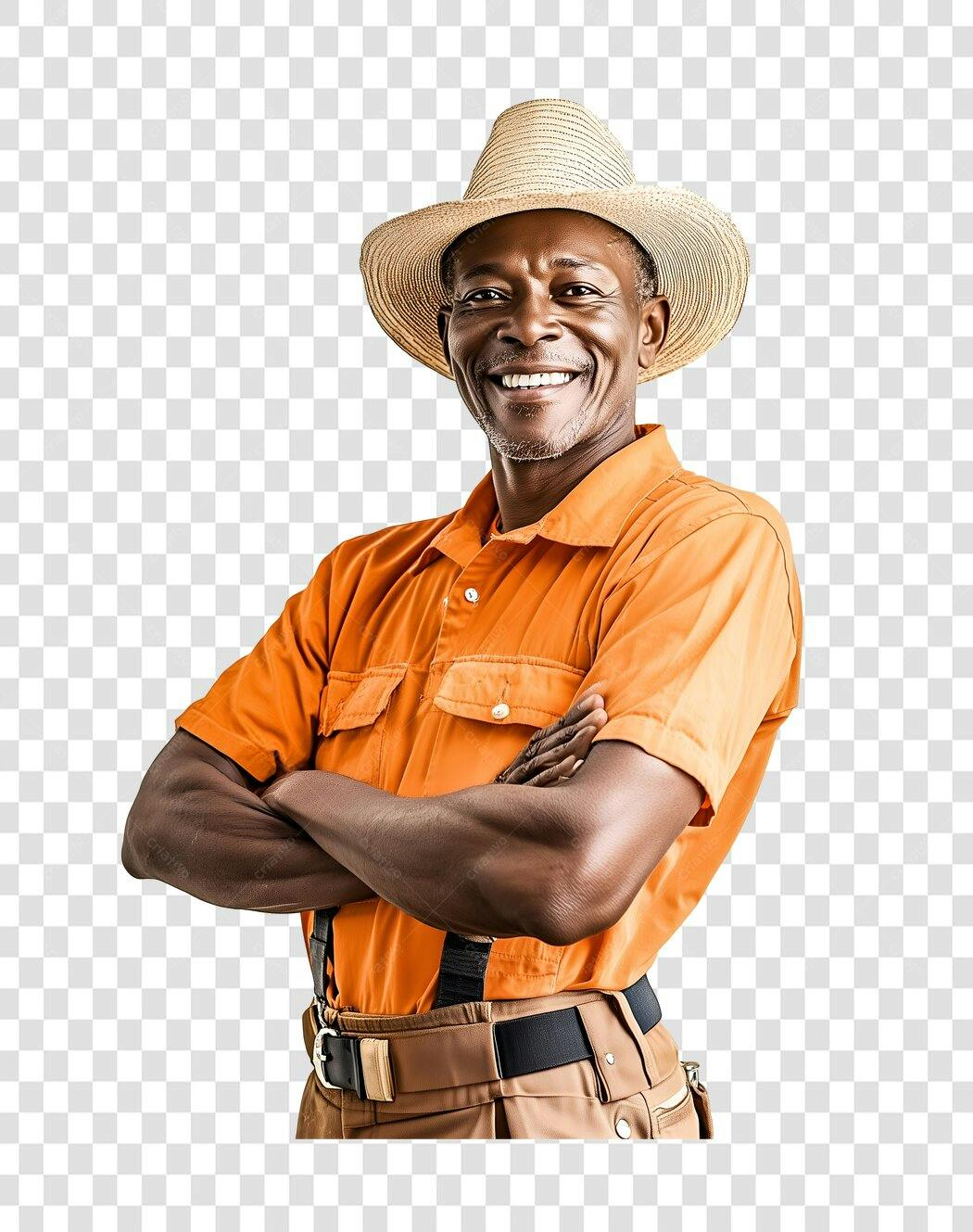 Foto PNG com fundo transparente Agricultor Africano sorrindo