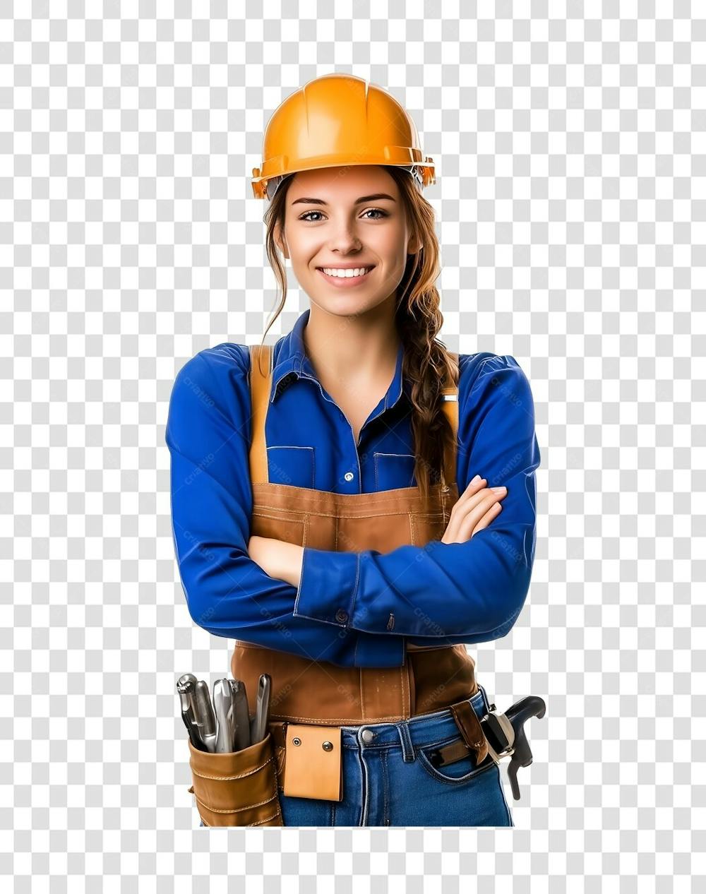 Uma mulher operaria usando roupa de trabalho (7)