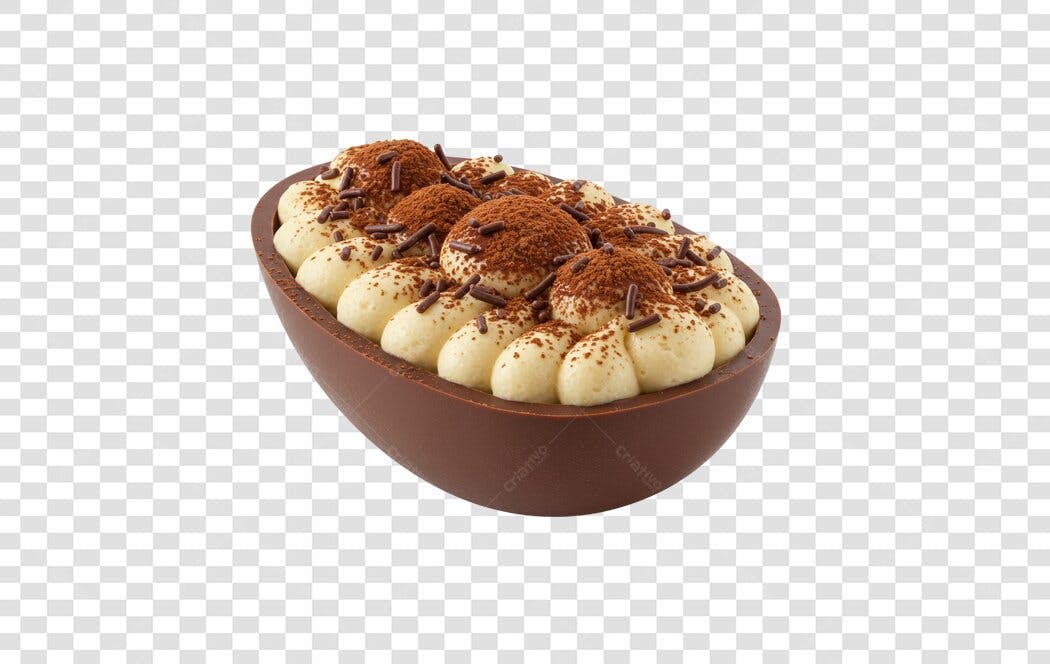 Mockup Ovo de Páscoa Tiramisu PNG com fundo transparente