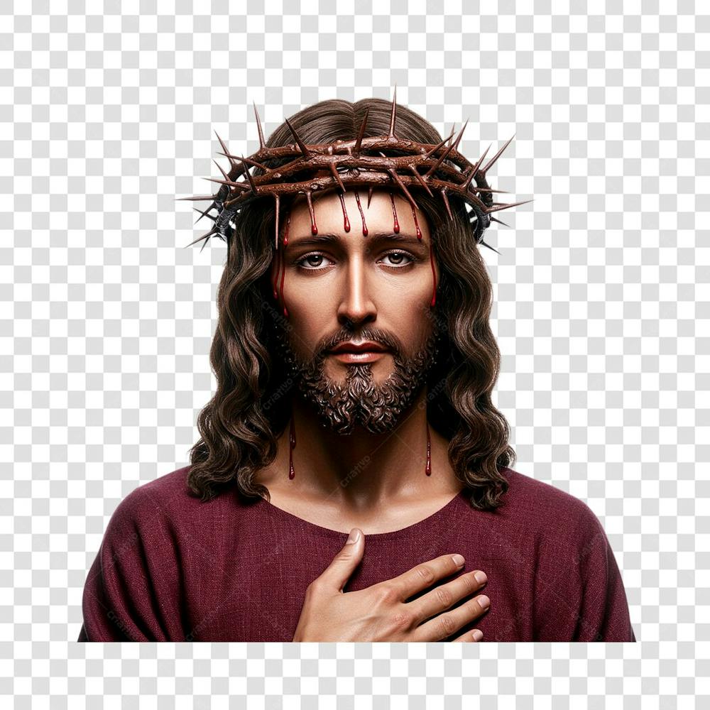 Jesus Cristo com mão no peito