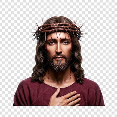 Jesus Cristo com mão no peito