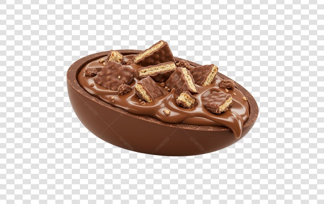 Banner Páscoa Ovo de Chocolate PNG com fundo transparente