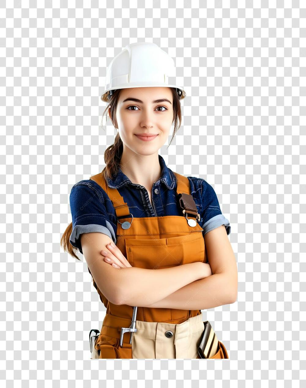 Uma mulher operaria usando roupa de trabalho (6)