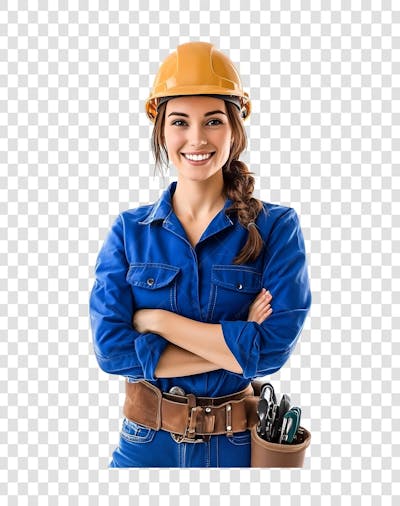 Uma mulher operaria usando roupa de trabalho (5)