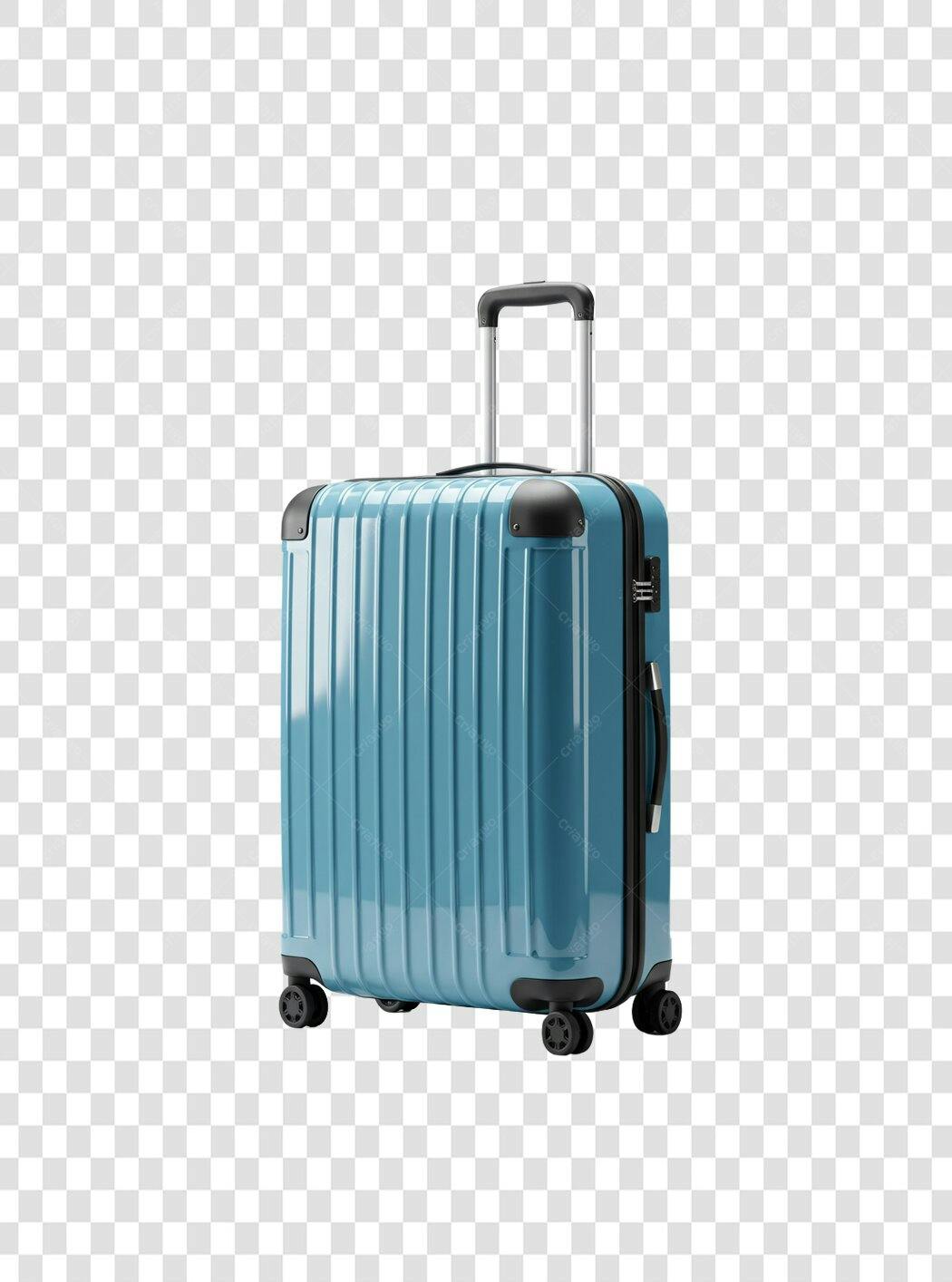 Mockup Mala de Viagem Azul PNG com fundo transparente