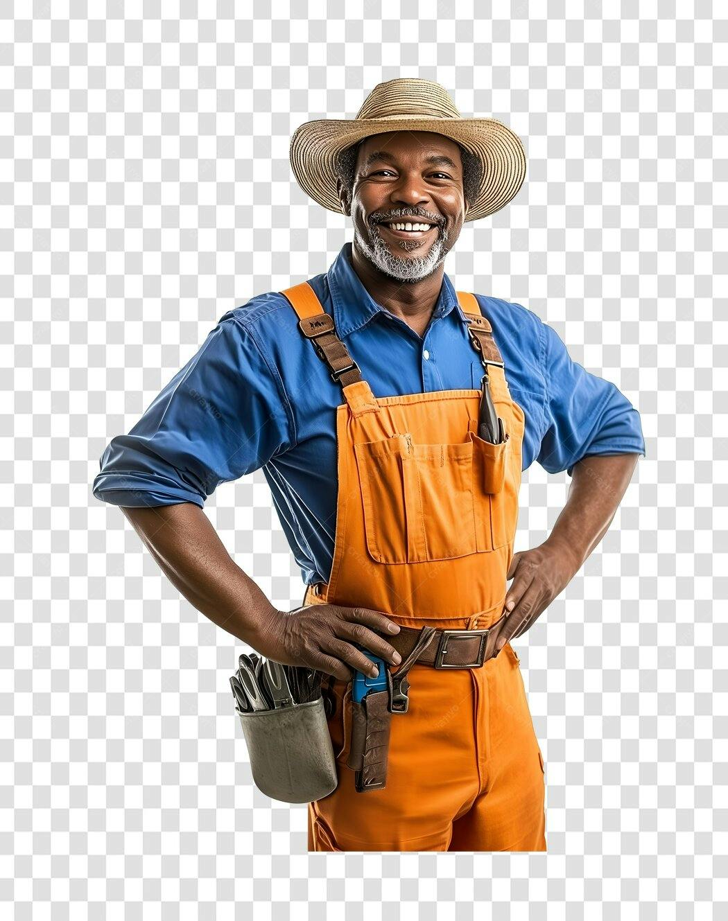 Imagem PNG Jardineiro Afrodescendente com fundo transparente