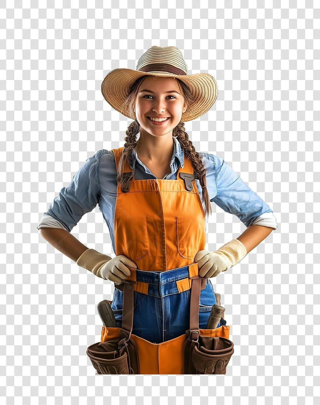 Imagem PNG Agricultora com fundo transparente