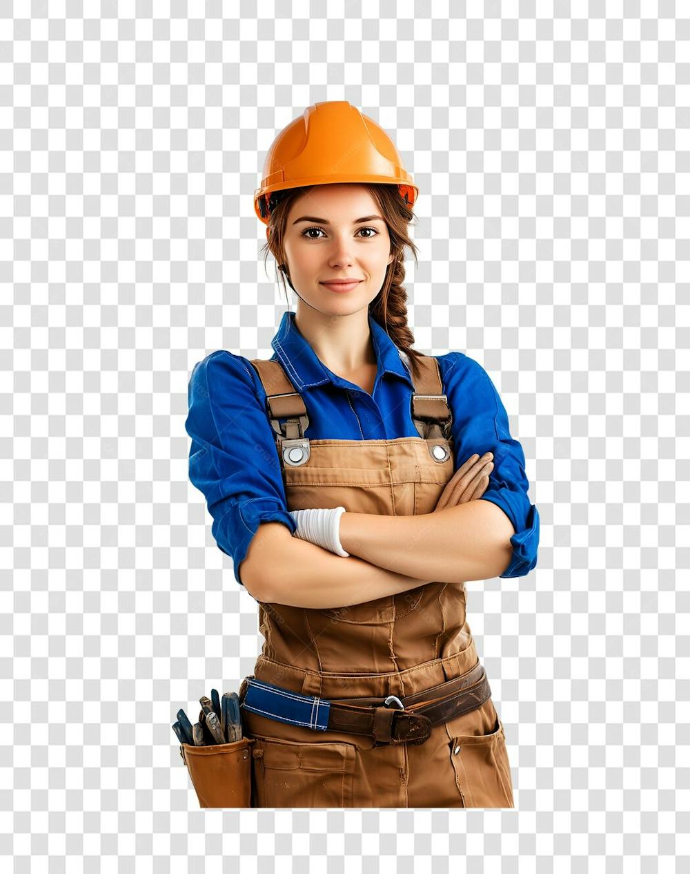 Uma mulher operaria usando roupa de trabalho (4)