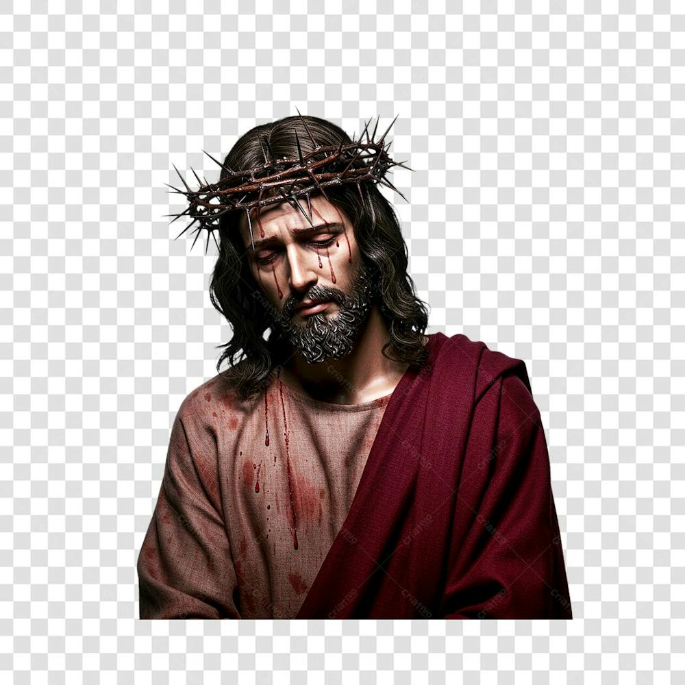 Jesus Cristo com uma coroa de espinhos