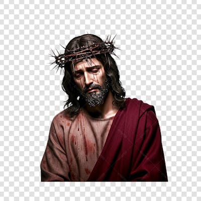 Jesus Cristo com uma coroa de espinhos