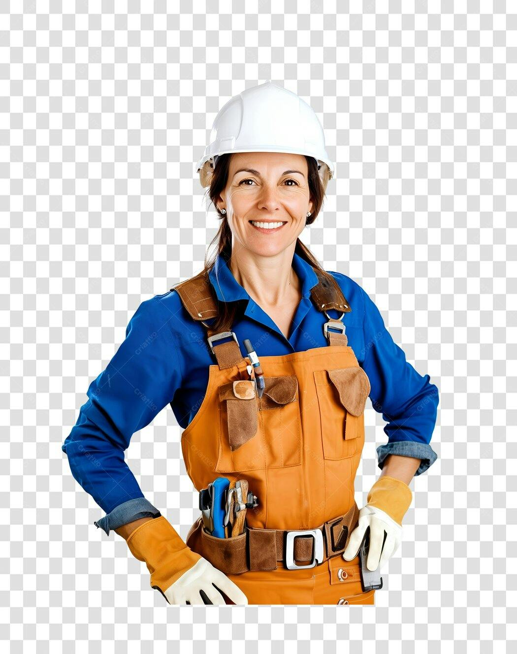 Imagem PNG profissional mulher engenheira com fundo transparente