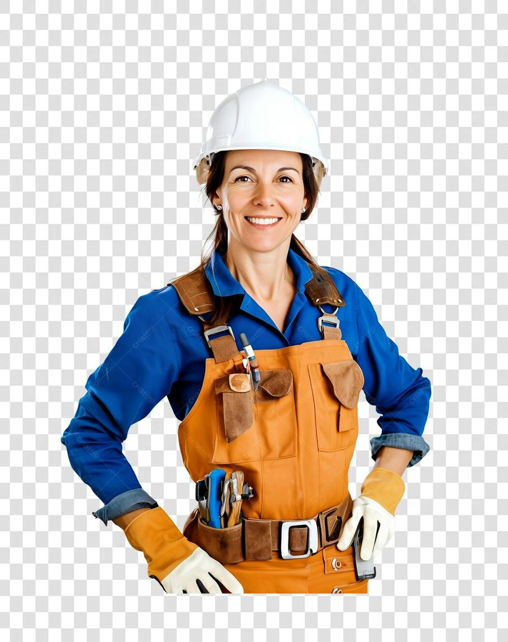 Uma mulher operaria usando roupa de trabalho (3)