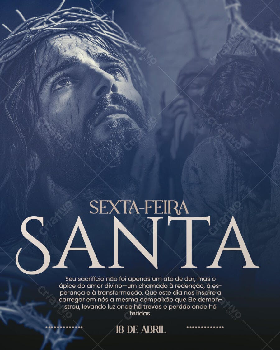 Flyer para Sexta-Feira Santa PSD Editável