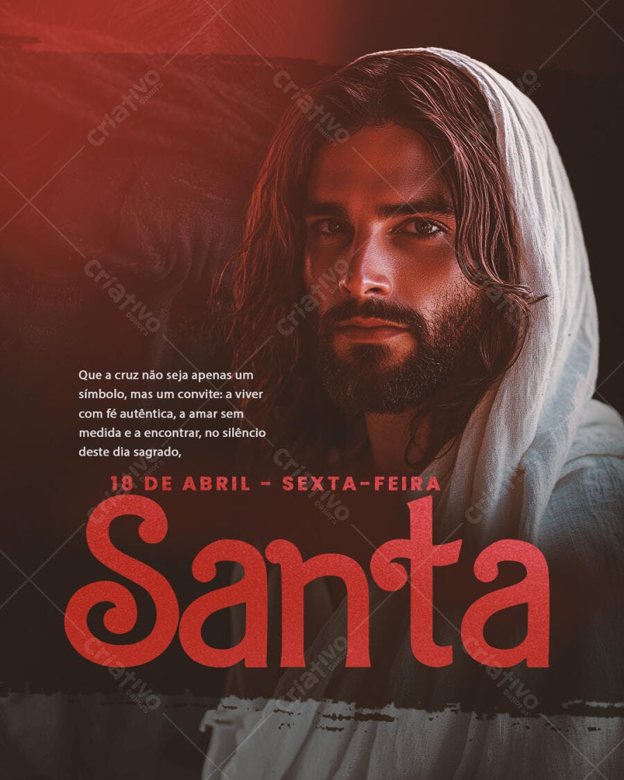 Flyer para Sexta-feira Santa PSD Editável