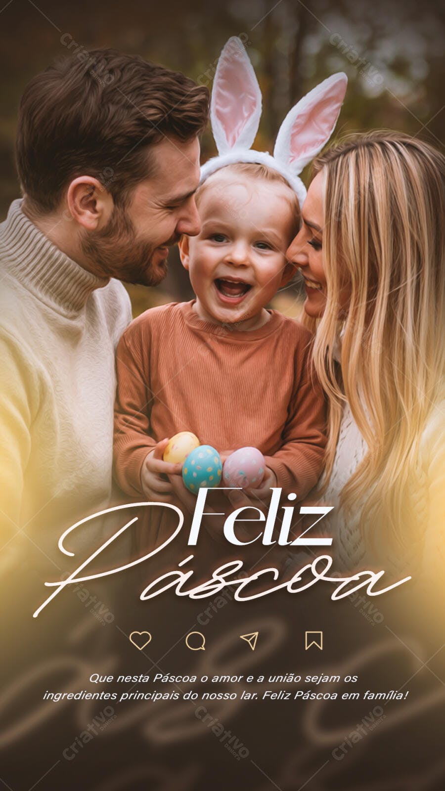 Post para o Dia da Páscoa PSD Editável