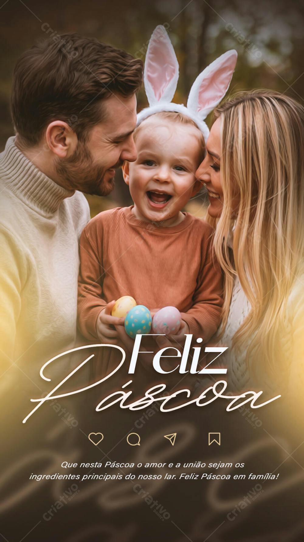 FLYER FELIZ PÁSCOA EM FAMÍLIA STORY