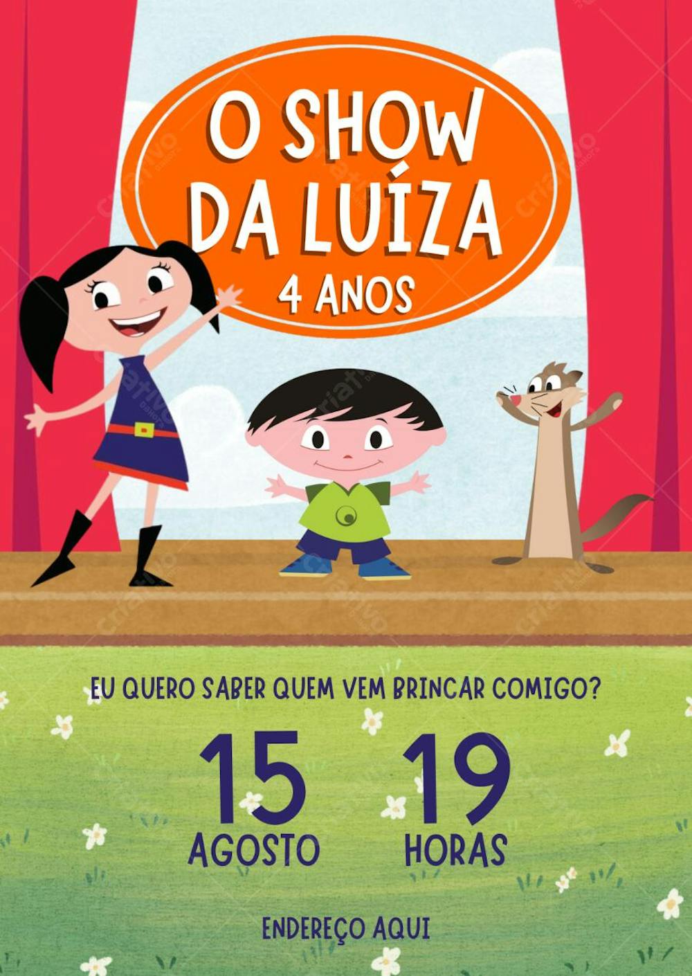 Convite de aniversário infantil O Show da Luna eu quero saber
