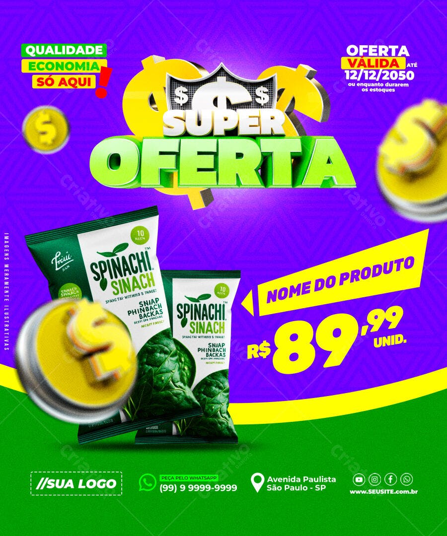 Flyer Promocional Super Oferta R$ 89,99 PSD Editável