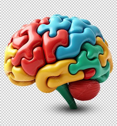 Cérebro Representação de Autismo Renderizado em 3D png